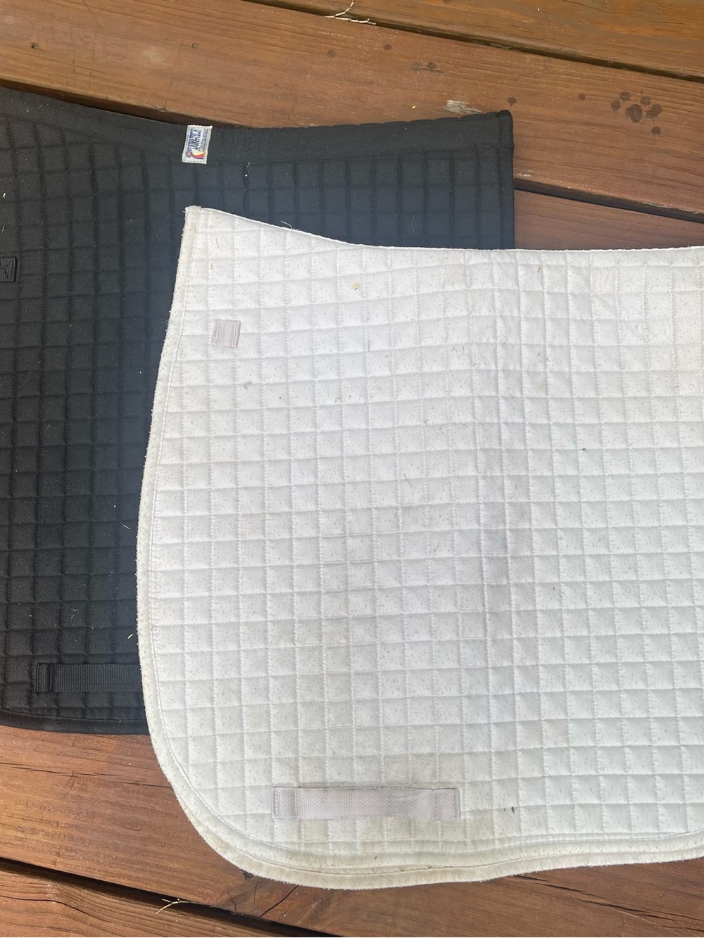 Two Quilted Dressage Pads; black and white